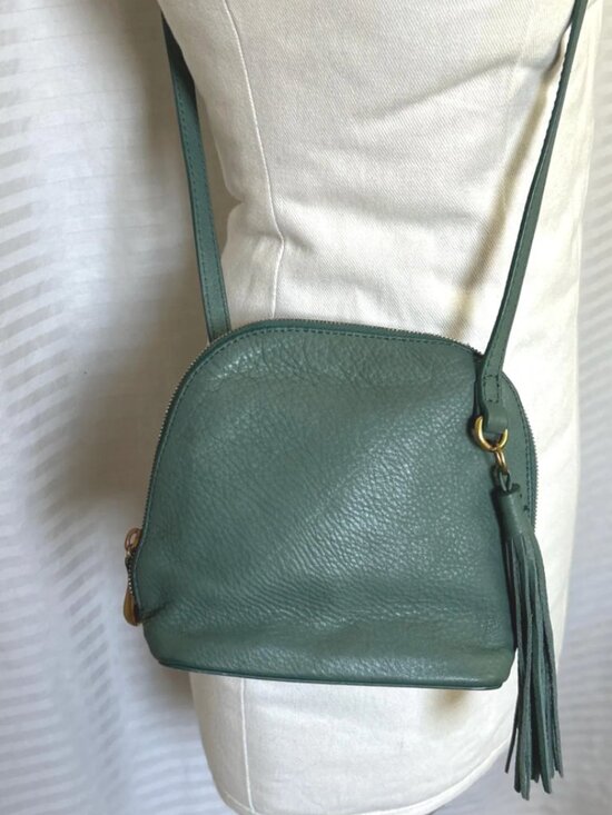 HOBO Handbags - HOBO Green Pebbled Leather Crossbody with Tassel